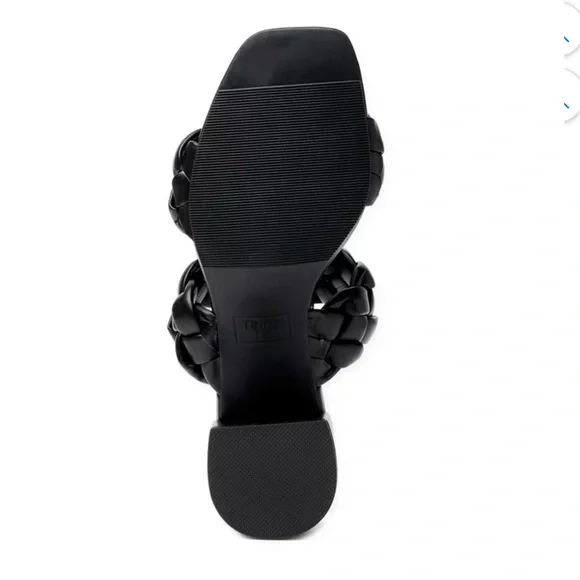 NWT Time and Tru Women's City Braided Heel Sandals~ Black 9W - Picture 2 of 11